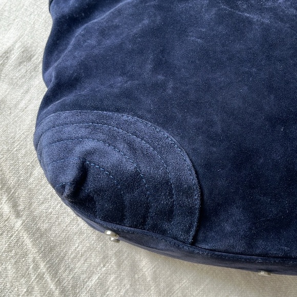 Anthropologie NET Pura Lopez Suede Leather Pewter Hardware Shoulder Handbag 🌈♥️ - Picture 14 of 15